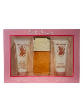 White Shoulders for Women by Evyan 3 pc gift set (EDC 4.5 oz + B/W 3.3 oz & B/L 3.3 oz)