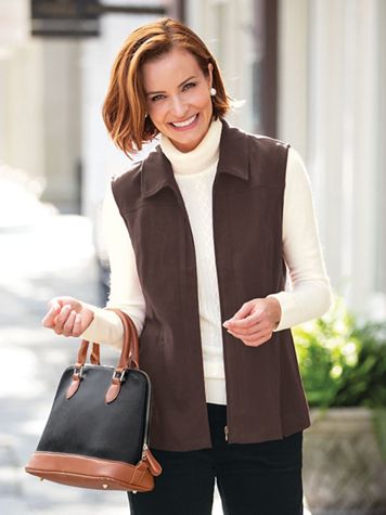 Koret Suedecloth Zip Front Vest - Image 1 of 4