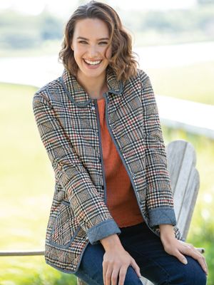 plus size denim blazers