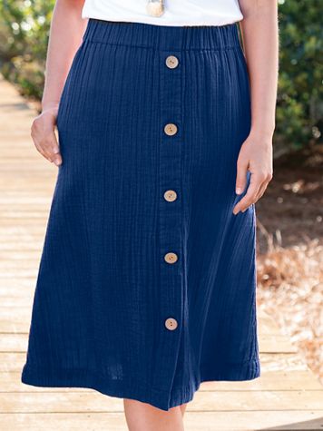 Nantucket Textured-Cotton Midi Skirt - Image 4 of 4