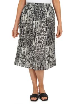 Alfred Dunner® Summer In The City Patchwork Pleated Midi Skirt
