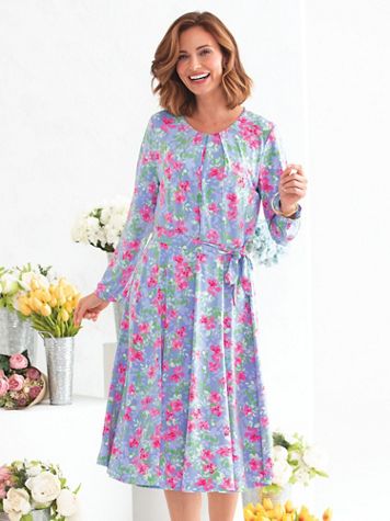 Limited Edition Watercolor Floral Knit Dress - Image 2 of 2