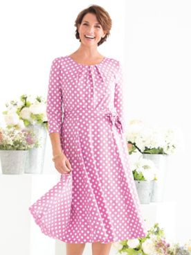 Dot-Print Knit Dress