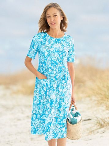 Palm-Print Boardwalk Knit Weekend Dress - Image 4 of 6