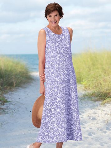 Boardwalk Print Sleeveless Maxi Dress - Image 1 of 7