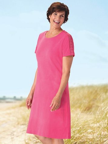 Lace-Trim Boardwalk Knit Dress - Image 1 of 3