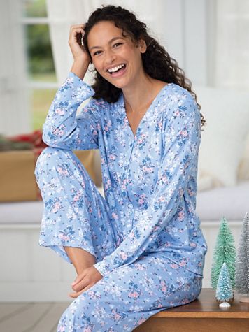 Karen Neuburger®  Long-Sleeve Cardigan Pajamas - Image 1 of 2