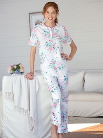 Sunkissed Blooms Cotton Lawn Pajama Set - Image 1 of 2