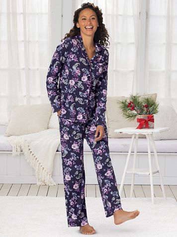 Karen Neuburger® Midnight Floral Long-Sleeve Girlfriend Pajamas - Image 1 of 1