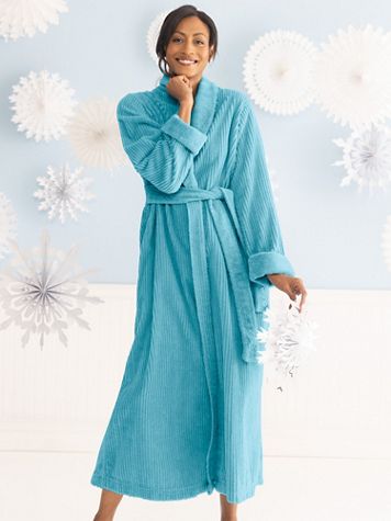 Chenille Robe  Shawl Collar Wrap Robe