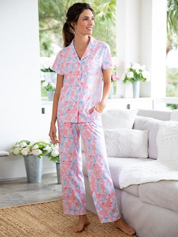 Karen Neuburger® Spring Floral Print Short-Sleeve Girlfriend Pajamas - Image 3 of 3