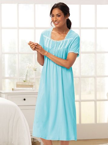 Luxe Knit Solid Short-Sleeve Nightgown - Image 1 of 1