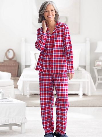 Tartan Cotton Flannel Pajama Set - Image 1 of 3