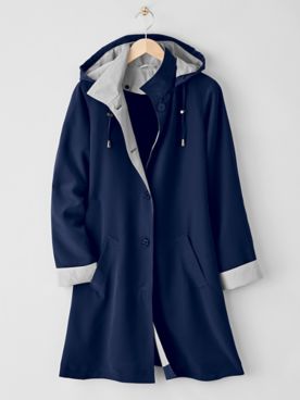 3/4-Length 3-Season Hooded Raincoat