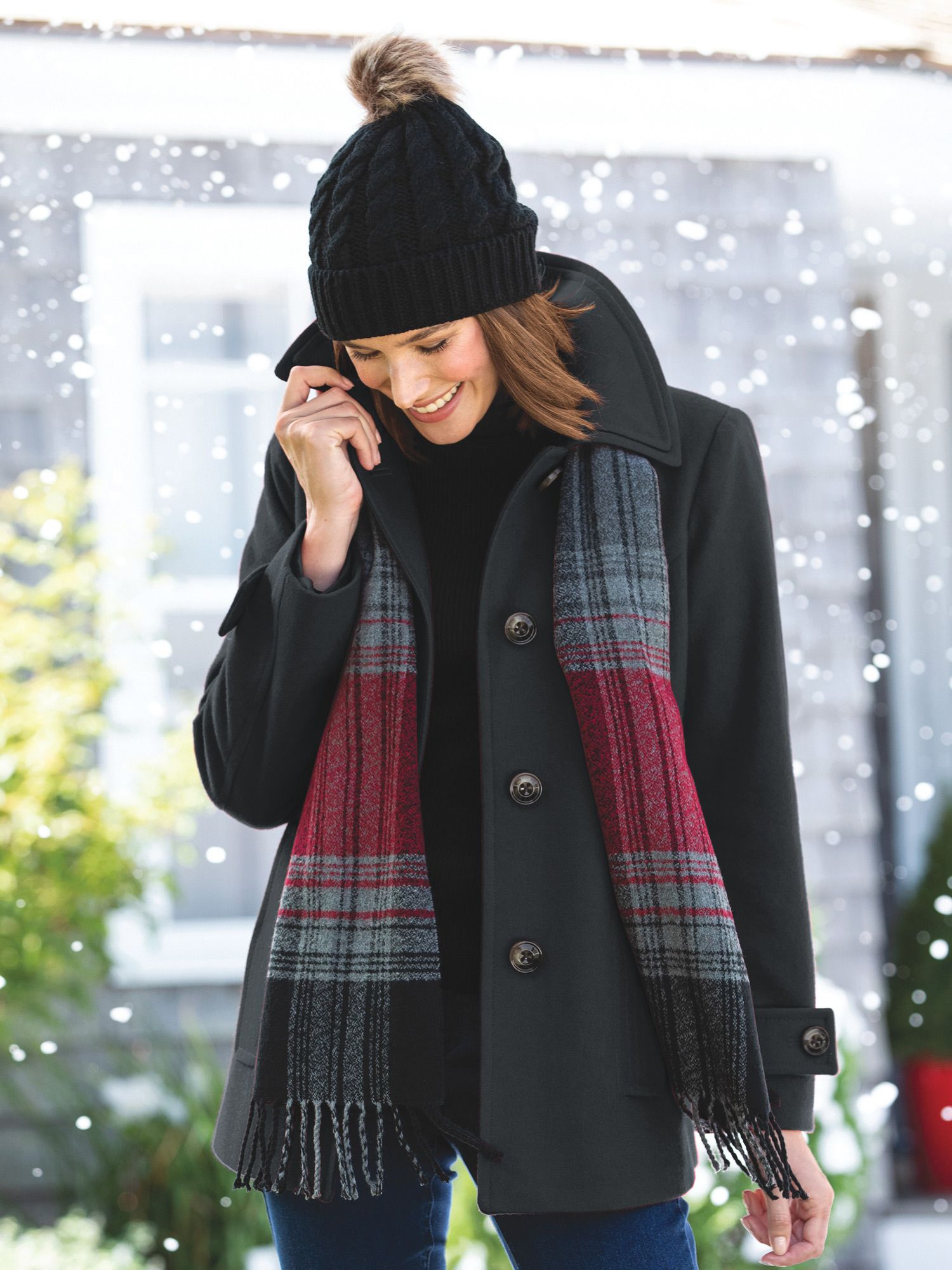London Fog Wool Scarf Coat