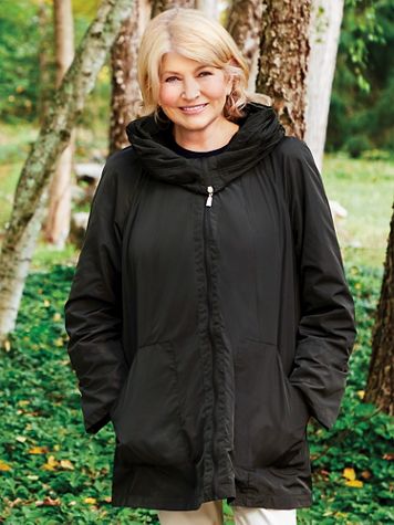 Martha Stewart Hooded A-Line Raincoat - Image 1 of 3
