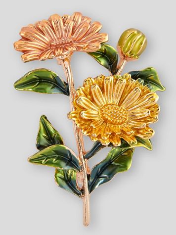 Sunflower Bouquet Enamel Pin - Image 1 of 2