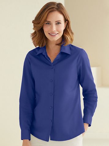 Foxcroft Perfect-Fit Long-Sleeve Non-Iron Shirt - Image 1 of 17
