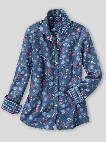 Foxcroft® Botanical Floral No-Iron Cotton Shirt - Image 1 of 2