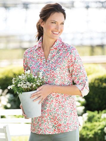 Whimsical Floral Popover Tunic - Image 1 of 2