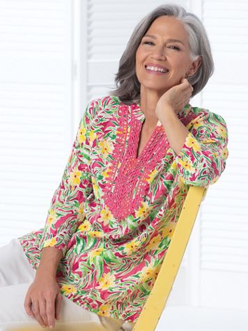 Tropical Hibiscus Easy Breezy Tunic - Image 1 of 4