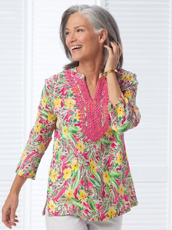 Tropical Hibiscus Easy Breezy Tunic - Image 1 of 3