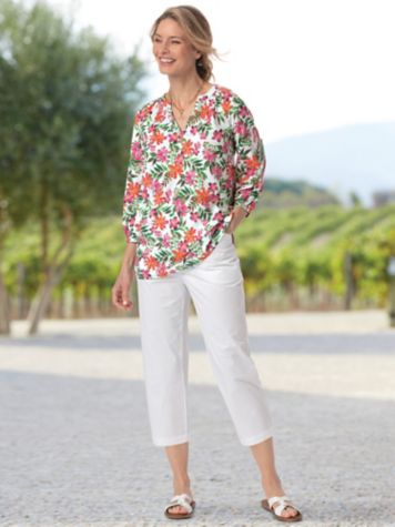 Limited-Edition Tropical Garden Tunic & Harbor Twill Capris