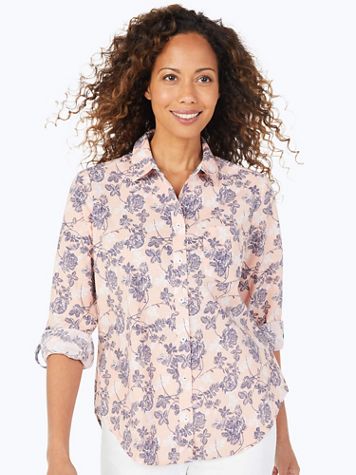 Foxcroft Sunset Floral Non-Iron Shirt - Image 5 of 5