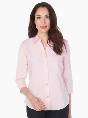 Foxcroft Paityn Essential Pinpoint Non-Iron Shirt - Image 1 of 8