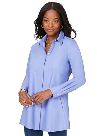 Foxcroft Cici Essential Pinpoint Non-Iron Tunic - Image 1 of 13