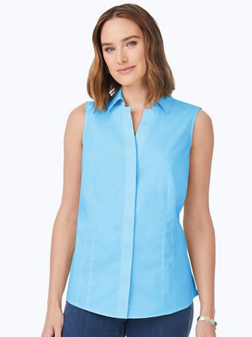 Foxcroft Taylor Essential Stretch Non-Iron Sleeveless Shirt - Image 1 of 9
