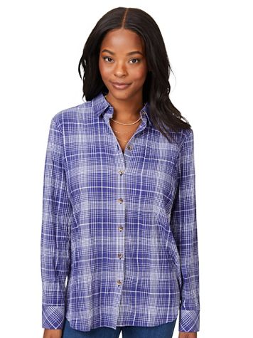 Foxcroft Rhea Long Sleeve Plaid Perfection Shirt - Image 1 of 7