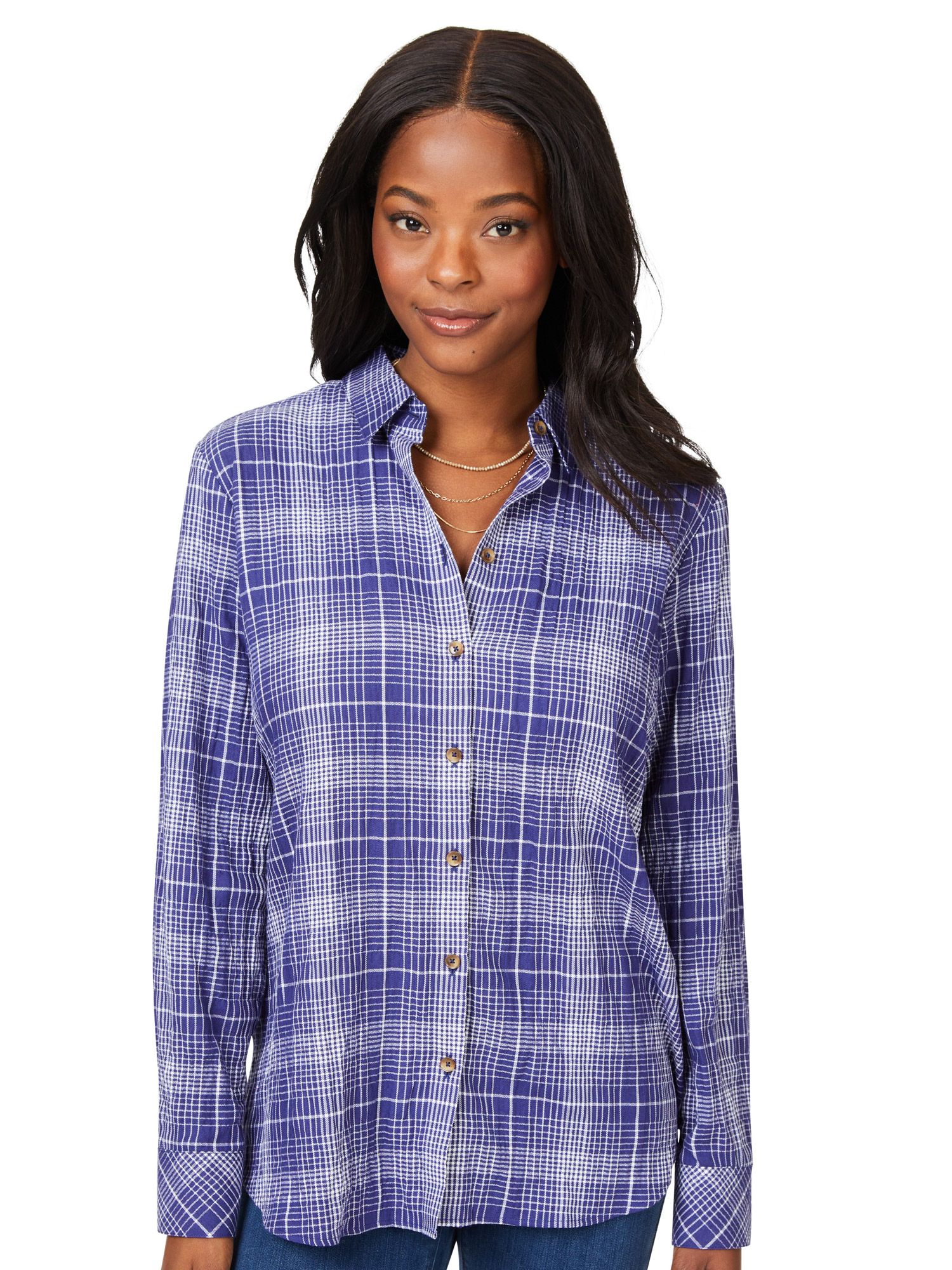 Foxcroft Rhea Long Sleeve Plaid Perfection Shirt