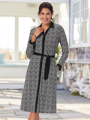 Petal-Print Knit Shirt Dress - Image 2 of 2