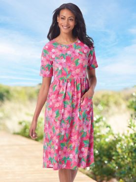 Tropical Floral Boardwalk Knit Weekend Dress
