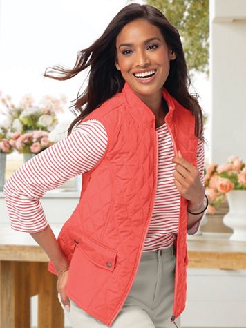 Quilted Gingham Reversible Vest - Image 1 of 4
