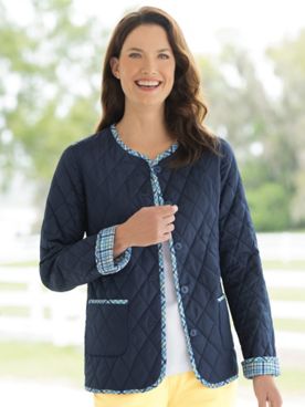 Plaid Reversible Quilted Jacket