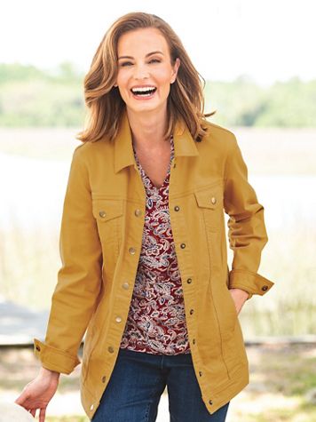 DreamFlex Long Colored Jean Jacket - Image 1 of 3