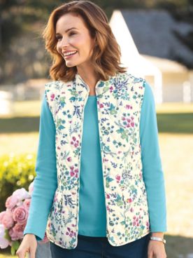 Limited-Edition Botancial-Print Quilted Vest