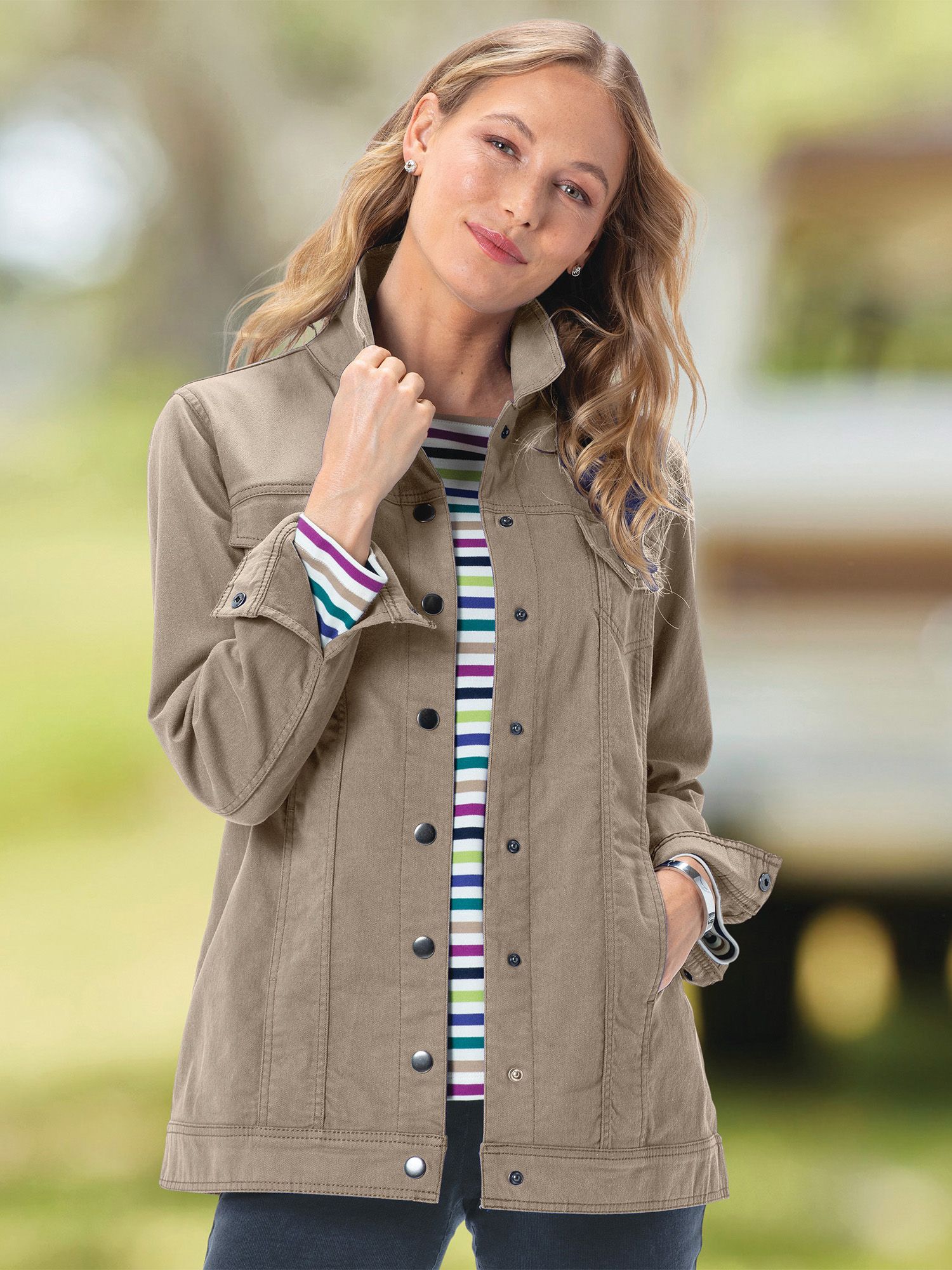 DreamFlex Long Colored Jean Jacket