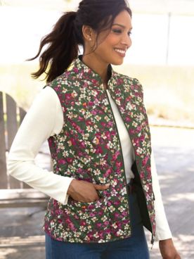 Orchard Floral Reversible Quilted Vest