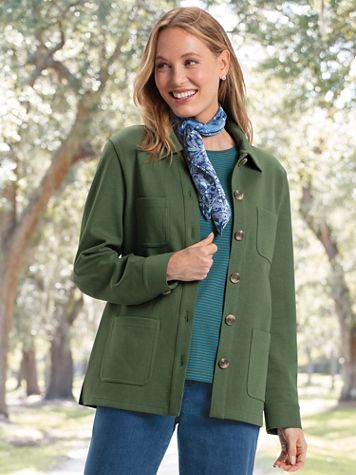Casual Knit Shirt Jacket