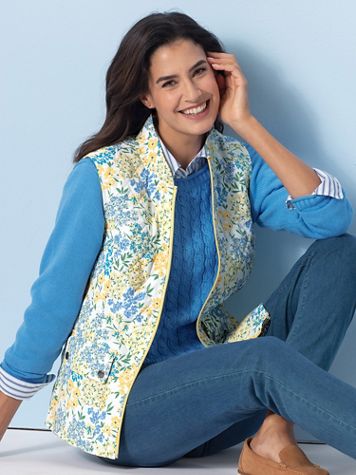 Reversible Floral & Gingham Vest - Image 3 of 3