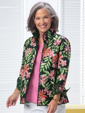 Limited-Edition Tropical Garden Reversible Quilted Jacket