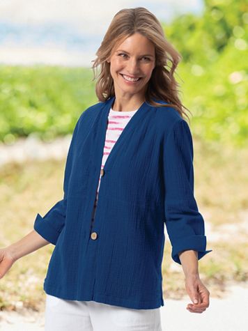 Nantucket Textured-Cotton Relaxed Jacket - Image 1 of 2