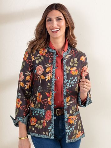 Limited-Edition Bountiful Blooms Reversible Quilted Jacket