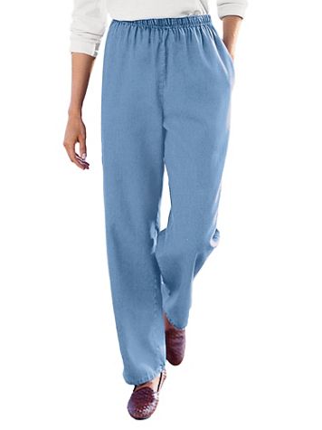 Tencel®/Cotton Denim Elastic-Waist Pants - Image 1 of 6