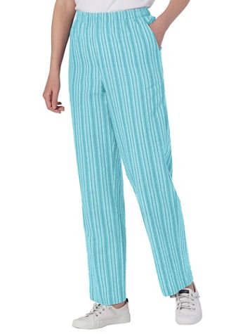 Seersucker Stripe Elastic-Waist Pants - Image 1 of 10
