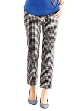 Stretch Gingham Ankle Pants