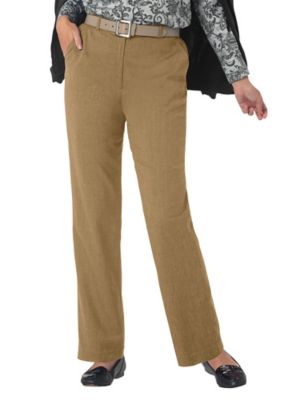 Stretch Wool Gabardine Fly-Front Pants - Appleseed's